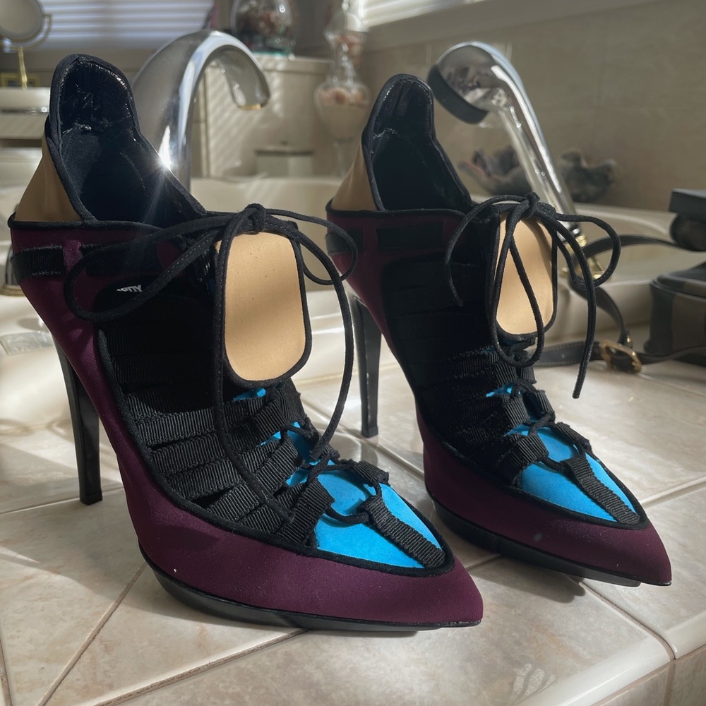 Pierre Hardy Black and Purple Heels